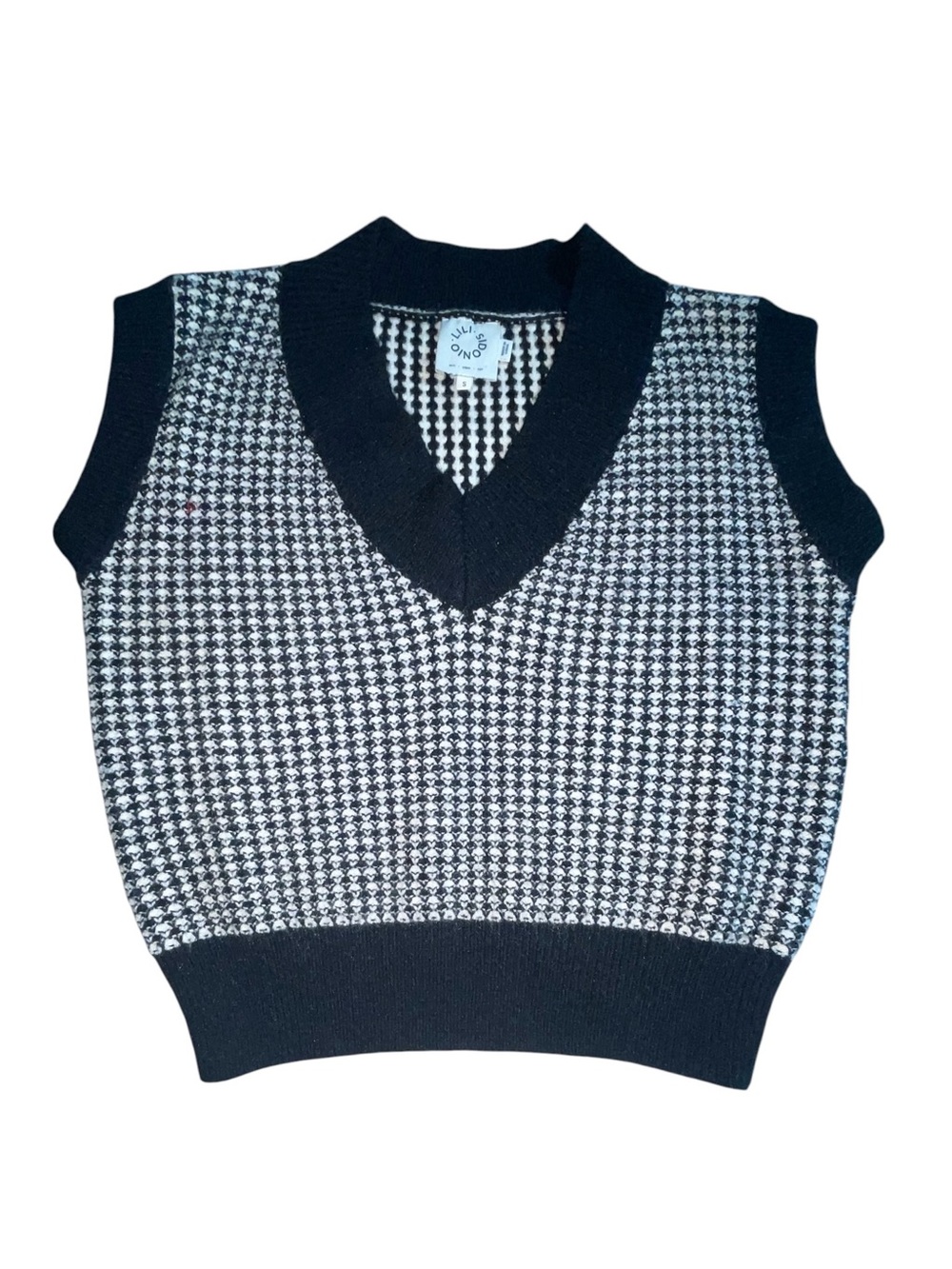 Lili Sidonio Oversized Houndstooth Vest Top